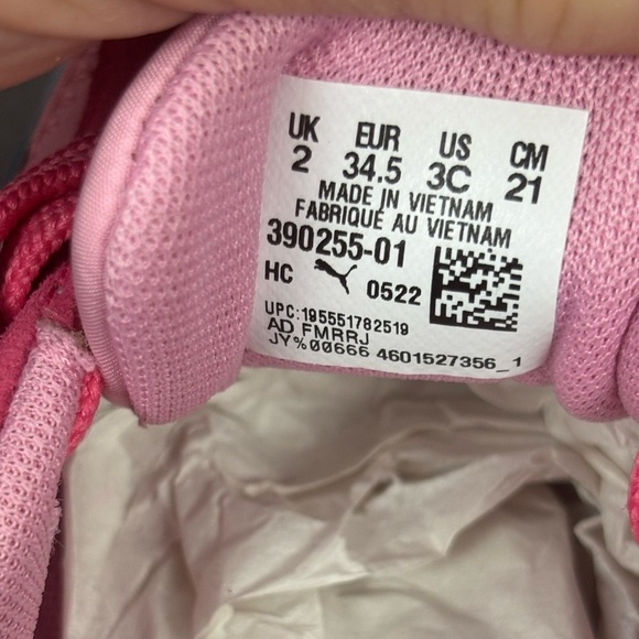Puma Future Riders Girls Sneakers Size 3C Pink & White - Picture 9 of 9